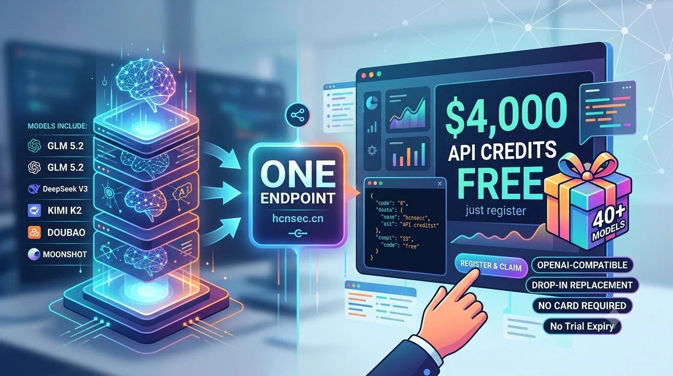 Unlock $4,000 in free AI API credits for DeepSeek, GLM 5.2 & Kimi K2. No credit card required. Plug into Cursor or VS Code today!