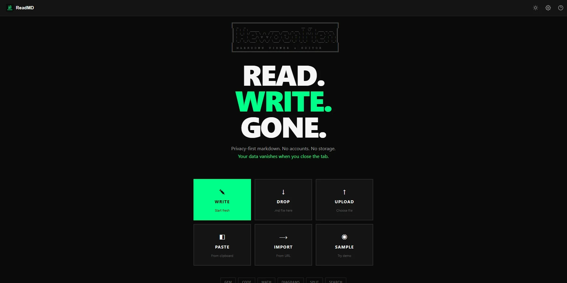 A privacy-first, high-fidelity markdown viewer with native support for Mermaid diagrams, KaTeX math, and advanced reading controls.